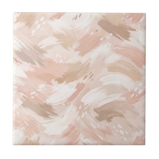 Abstract Brush Stroke Pattern Tile (Front)