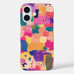 Abstract Brush Stroke Seamless Pattern iPhone 16 Case
