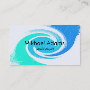 Abstract Brush strokes Blue Turquoise Business Card