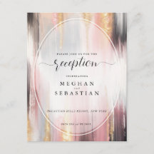 Abstract Brush Strokes Blush Gold Charcoal