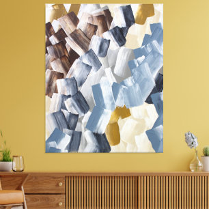 Abstract Brush Strokes in Neutral and Earth Tones Canvas Print