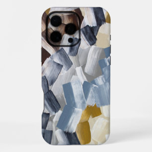Abstract Brush Strokes in Neutral and Earth Tones iPhone 16 Pro Max Case