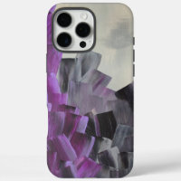 Abstract Brush Strokes in Purple, Grey, and Black