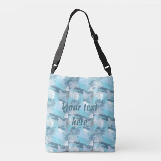 abstract brush strokes pattern. crossbody bag (Back)