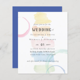Abstract Brush Strokes Rainbow Watercolor WEDDING