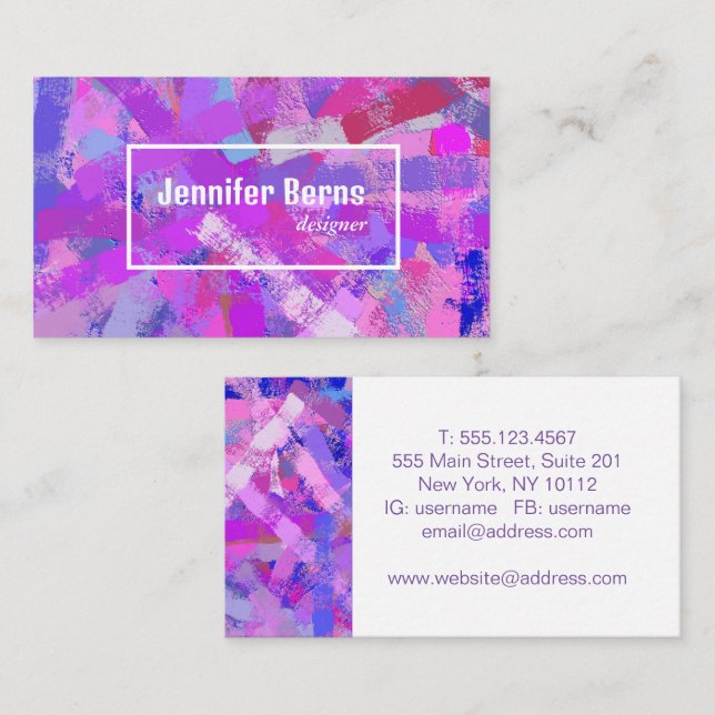 Abstract Brush Strokes texure. Business Card (Front/Back)
