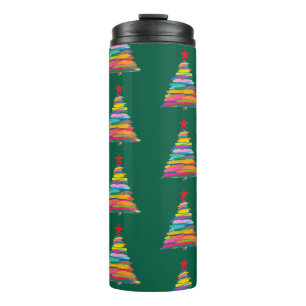 Abstract Brush Tree Thermal Tumbler
