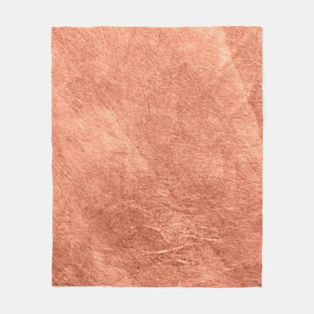 Abstract brushed copper surface metallic texture.  fleece blanket (Front)