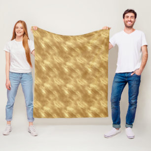 Abstract Brushed Gold Texture Fleece Blanket
