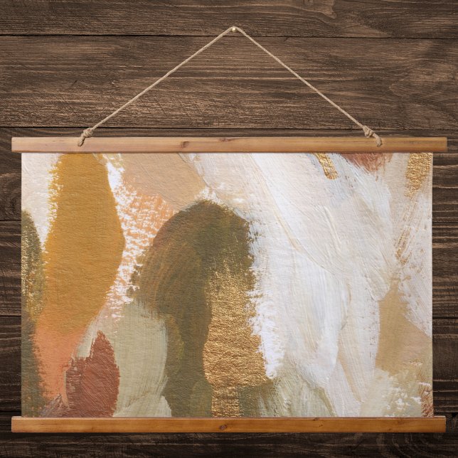 Abstract Brushstroke Art in Warm Tones Hanging Tapestry (Creator Uploaded)