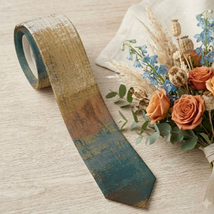 Abstract brushstroke earthy tones tie