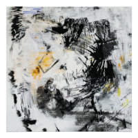 Abstract Brushstroke Texture – Black White & Gold