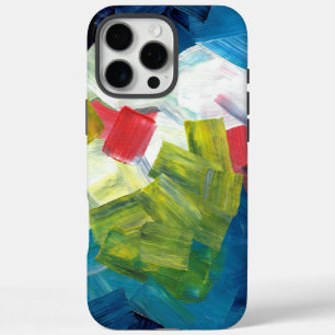 Abstract Brushstrokes in Blue, Green, and Red iPhone 16 Pro Max Case