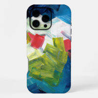 Abstract Brushstrokes in Blue, Green, and Red