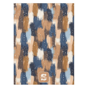 Abstract Brushstrokes in Blue, White & Brown (2) Tablecloth