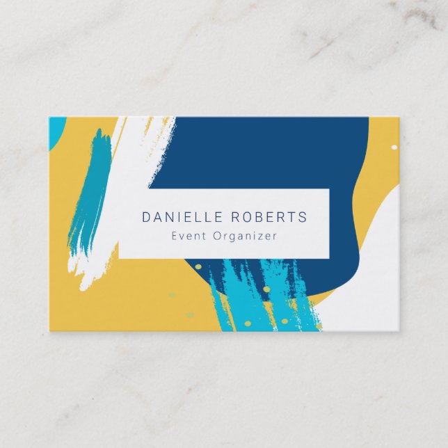 Abstract brushstrokes modern composition business card (Front)