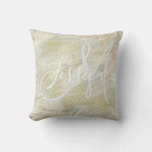 Abstract Brushstrokes Monogram Cushion