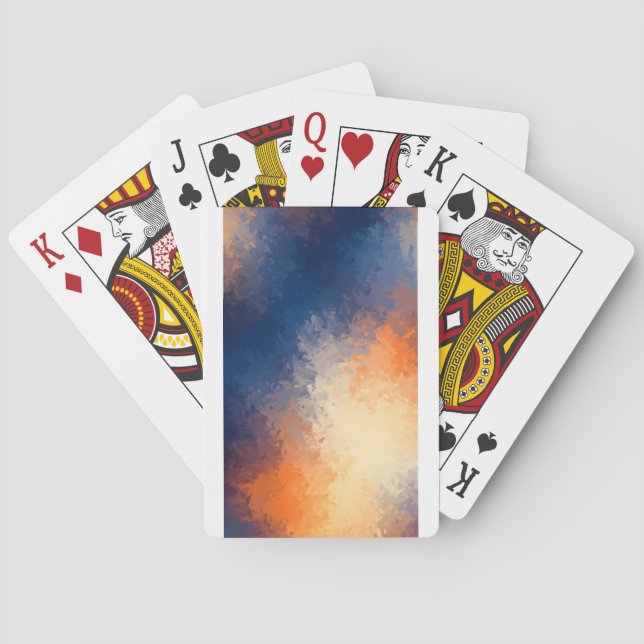 Abstract Brushstrokes: Vibrant Blue & Orange. Playing Cards (Back)