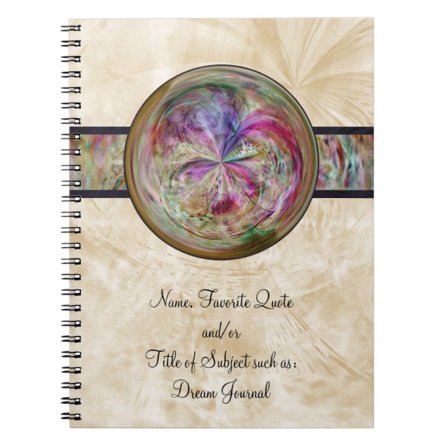 Abstract Bubble Mandala With Ribbon Notebook (Front)