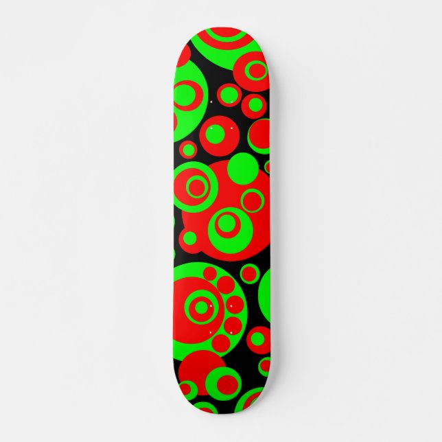 Abstract Bubbles 03 - Retro Skateboard (Front)