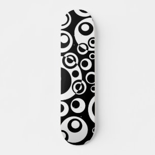 Abstract Bubbles 04 - B/W - Retro Skateboard