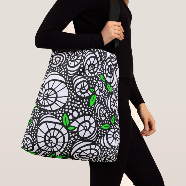 Abstract bubbles and shells crossbody bag (Close Up)