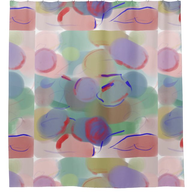 Abstract bubbles shower curtain (Front)