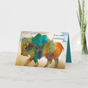 Abstract Buffalo Birthday Card