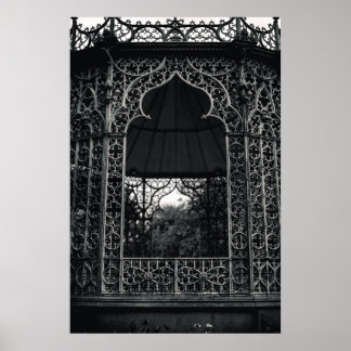 Abstract Building Black and White Poster