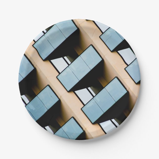 Abstract Building  Paper Plate (Front)