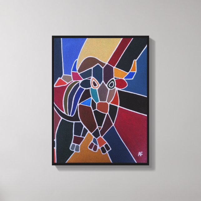 Abstract Bull Painting by Alfred Fox Canvas Print (Front)