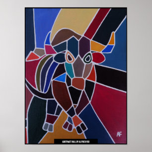 Abstract Bull Painting by Alfred Fox Poster