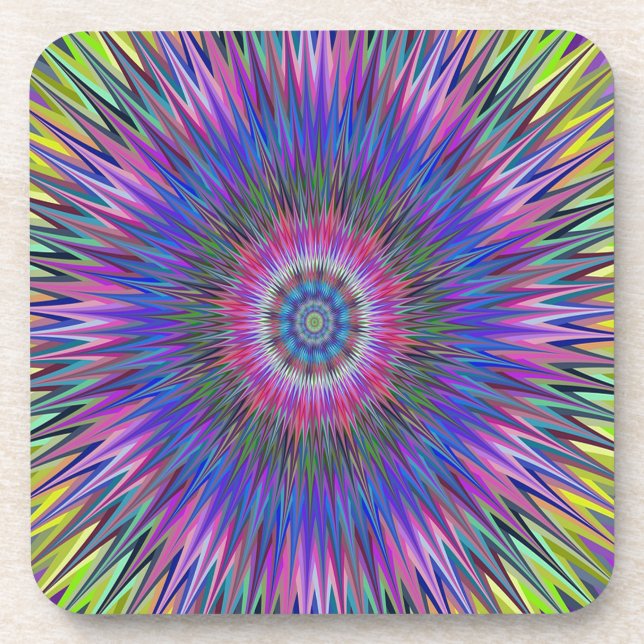 Abstract Bulls-eye Pattern Coaster (Front)