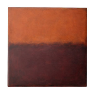 Abstract Burnt Orange Horizon Tile