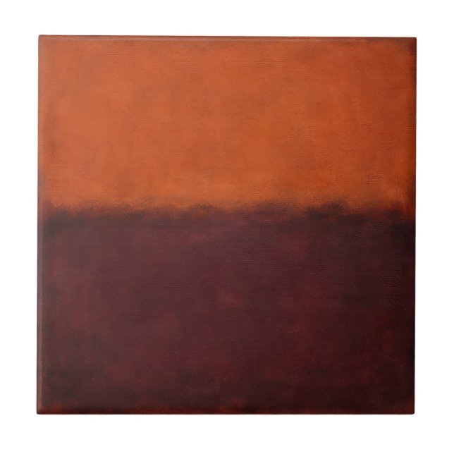 Abstract Burnt Orange Horizon Tile (Front)
