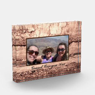 abstract burnt sienna marble granite personalised  photo block