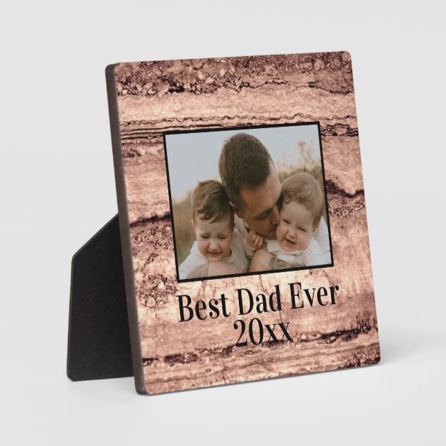 Abstract burnt sienna marble granite personalised  plaque (Front)