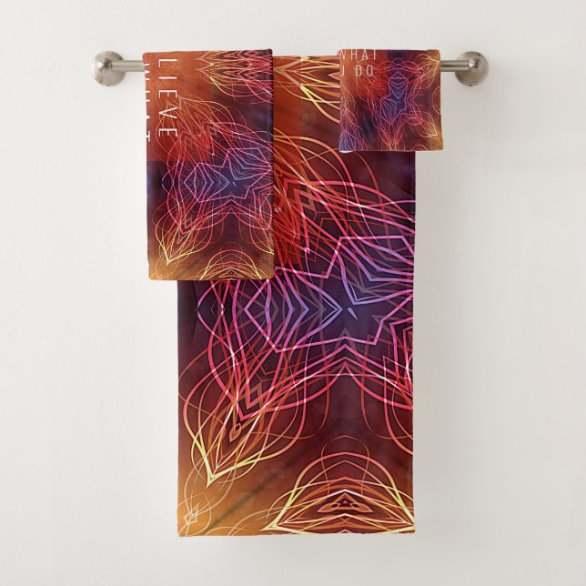  Abstract Burst of Multi-Coloured Bath Towel Set (Insitu)