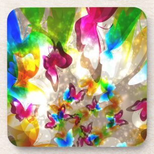 Abstract Butterflies Coaster