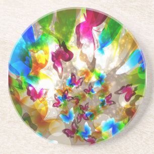Abstract Butterflies Coaster