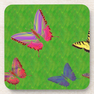 Abstract Butterflies Cork Coasters