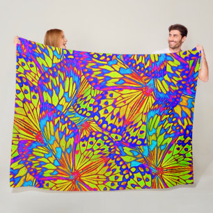 Abstract butterflies - modern fleece blanket