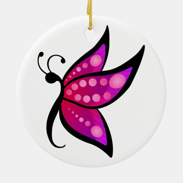 Abstract Butterfly Ceramic Tree Decoration (Back)