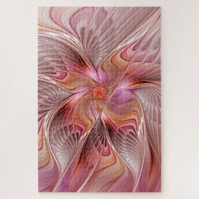 Abstract Butterfly Colorful Fantasy Fractal Art Jigsaw Puzzle (Vertical)