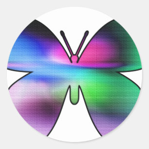 Abstract Butterfly Colourful Classic Round Sticker