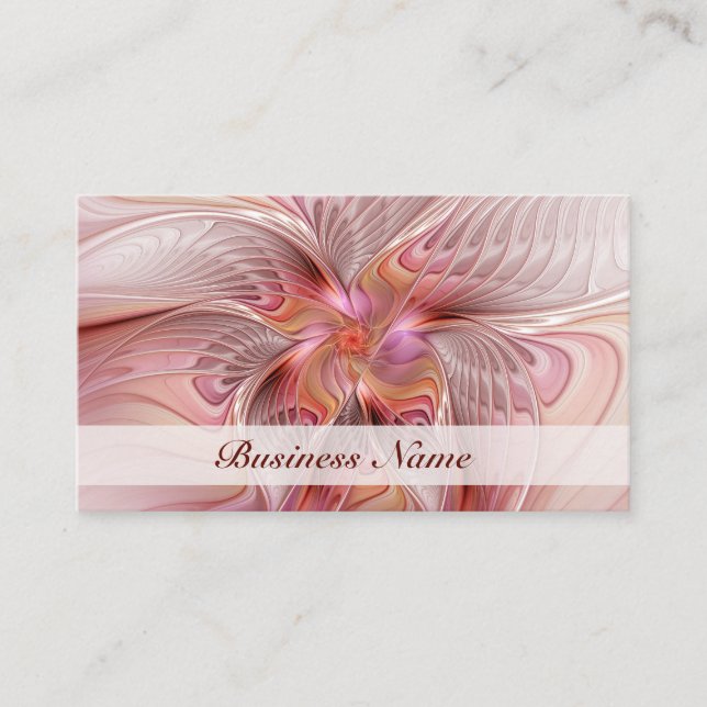 Abstract Butterfly Colourful Fantasy Fractal Art Business Card (Front)