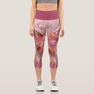 Abstract Butterfly Colourful Fantasy Fractal Art Capri Leggings
