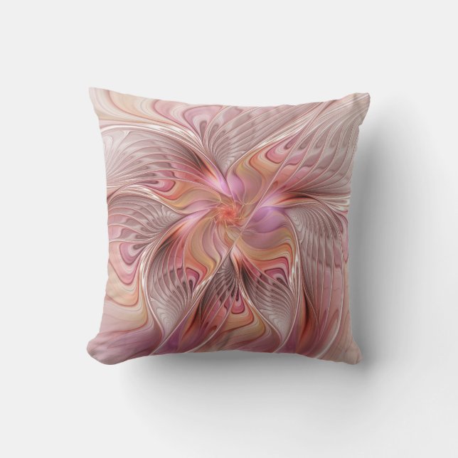 Abstract Butterfly Colourful Fantasy Fractal Art Cushion (Front)