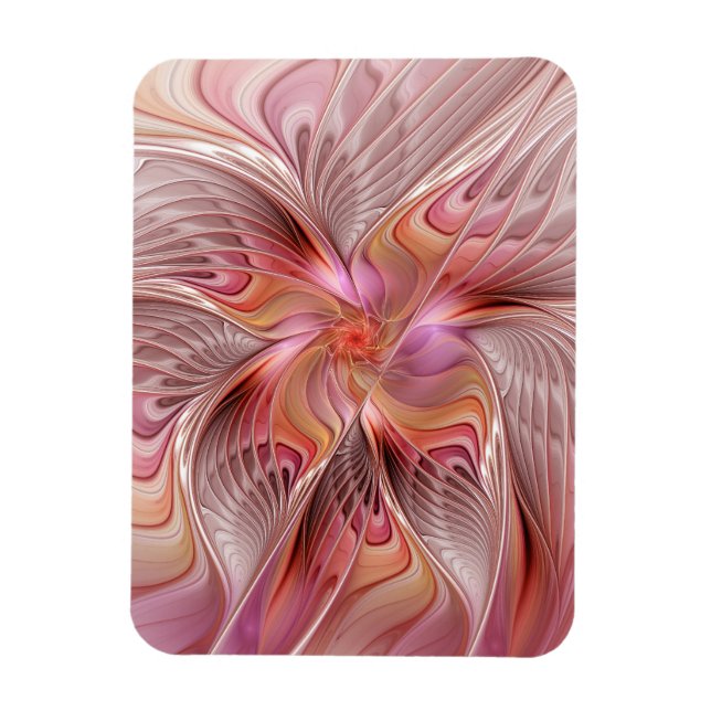 Abstract Butterfly Colourful Fantasy Fractal Art Magnet (Vertical)