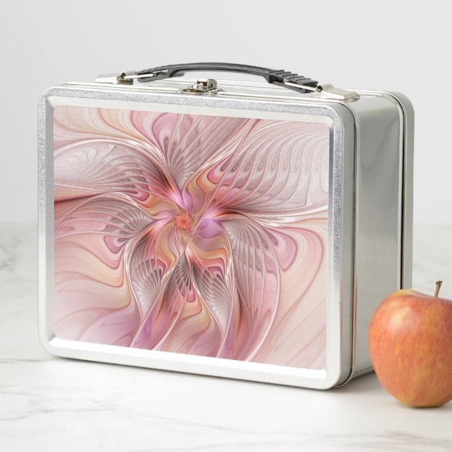 Abstract Butterfly Colourful Fantasy Fractal Art Metal Lunch Box (In Situ)